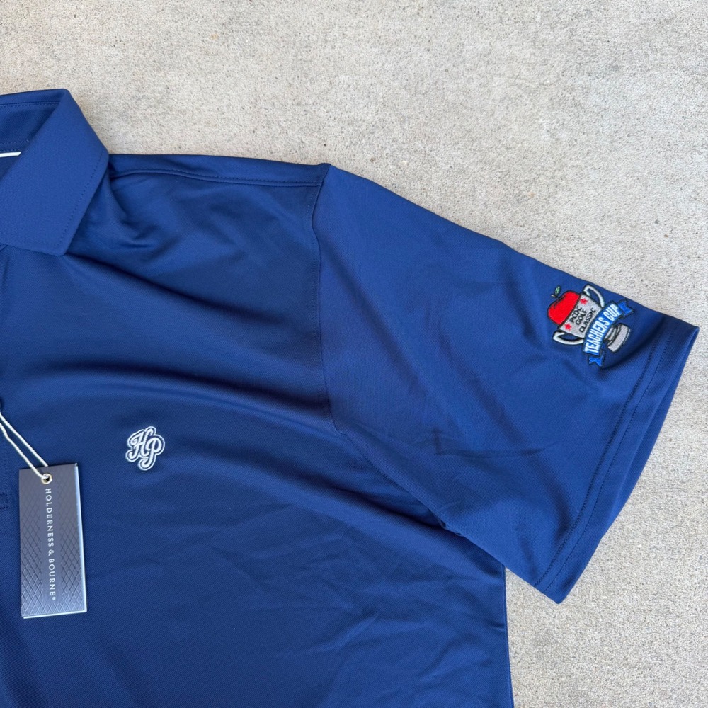 Holderness & Bourne Macdonald Golf Polo Shirt Mens XL Navy Tailored Fit NWT - Picture 2 of 7